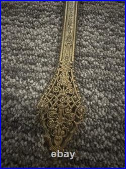 Antique Victorian Brass Hand Mirror see description