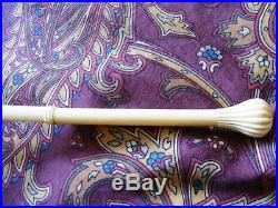 Antique Victorian C1880 hand-made cream lace tatting parasol folding stem handle