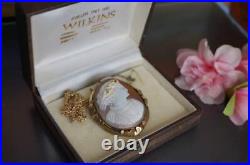 Antique Victorian C. 1870 Dionysus cameo pendant, Hand carved Shell Cameo