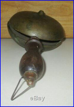 Antique Victorian Ca 1868 Fireman's Hand Held Brass Muffin Fire Alarm Bell