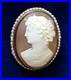 Antique Victorian Cameo Brooch Shell Maenad Pendant Pin Sterling Silver Goddess