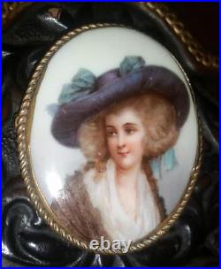 Antique Victorian Cameo Brooch Shell Maenad Pendant Pin Sterling Silver Goddess