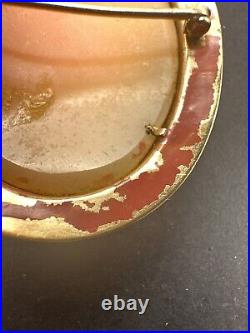 Antique Victorian Cameo Hand Carved 10K Gold Etched Brooch, Very Detailed Grapes