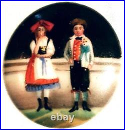 Antique Victorian Cameo Miniature Portrait Brooch Hand Paint Porcelain Child Pin
