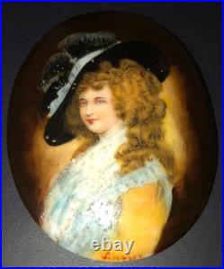 Antique Victorian Cameo Portrait Porcelain Plaque 4 Brooch Courting Couple