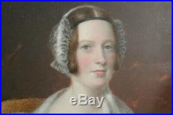Antique Victorian Cased Hand Painted Portrait Miniature Of A Lady