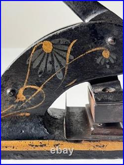 Antique Victorian Cast Iron Embossing Stamp Press Hand Painted, Nice Patina