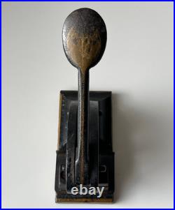 Antique Victorian Cast Iron Embossing Stamp Press Hand Painted, Nice Patina