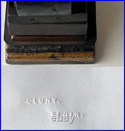 Antique Victorian Cast Iron Embossing Stamp Press Hand Painted, Nice Patina