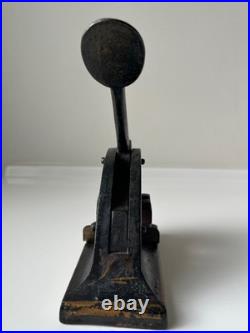 Antique Victorian Cast Iron Embossing Stamp Press Hand Painted, Nice Patina