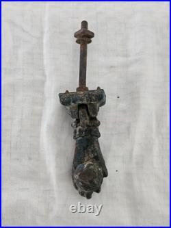 Antique Victorian Cast Iron Lady's Hand Door Knocker Ornate Gothic
