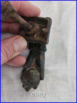 Antique Victorian Cast Iron Lady's Hand Door Knocker Ornate Gothic