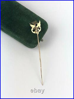 Antique Victorian DRAGON 14? Solid Gold Diamond Hatpin Stick Pin Brooch jewelry