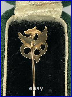Antique Victorian DRAGON 14? Solid Gold Diamond Hatpin Stick Pin Brooch jewelry