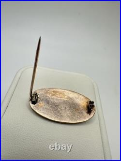 Antique Victorian Daughters Utah Hand Cart Pioneers Brooch Pin Unsigned HTF Read