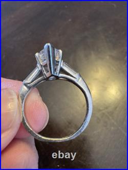 Antique Victorian Diamond Engagement Ring Pear Shape Solitaire Platinum Hand Cut