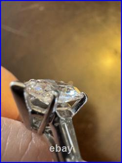 Antique Victorian Diamond Engagement Ring Pear Shape Solitaire Platinum Hand Cut