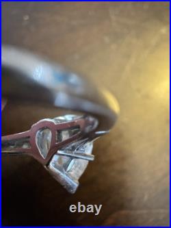 Antique Victorian Diamond Engagement Ring Pear Shape Solitaire Platinum Hand Cut
