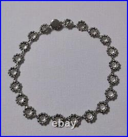Antique Victorian Diamond Paste Glass Riviere Necklace Sterling Silver 14.5