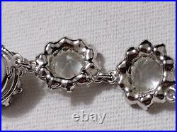 Antique Victorian Diamond Paste Glass Riviere Necklace Sterling Silver 14.5