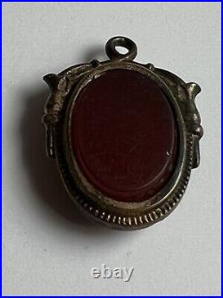 Antique Victorian Double Sided Pendant Hard-stone Agate & Carnelian
