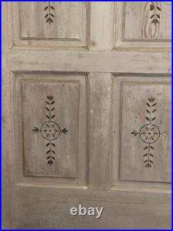 Antique Victorian Eastlake Spoon Carved Pickled Finish Hand Painted 94.5 Door