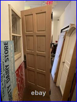 Antique Victorian Eastlake Spoon Carved Pickled Finish Hand Painted 94.5 Door