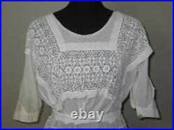 Antique Victorian Edwardian Day DressHand Made Irish Crochet Lace-Bobbin Lace