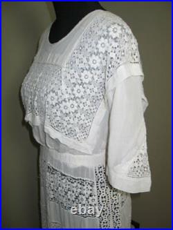 Antique Victorian Edwardian Day DressHand Made Irish Crochet Lace-Bobbin Lace