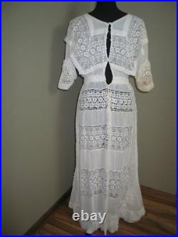 Antique Victorian Edwardian Day DressHand Made Irish Crochet Lace-Bobbin Lace