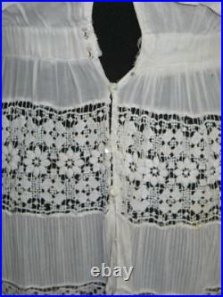 Antique Victorian Edwardian Day DressHand Made Irish Crochet Lace-Bobbin Lace