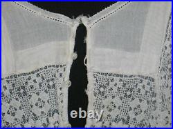 Antique Victorian Edwardian Day DressHand Made Irish Crochet Lace-Bobbin Lace