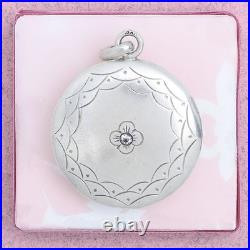 Antique Victorian Edwardian Hand Etched Flower Paste 800 Silver Pendant Antique Victorian Edwardian Hand Etched Flower Paste 800 Silver Pendant