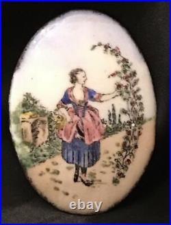 Antique Victorian Enamel Portrait Cameo Hand Painted for Brooch Pendant Pin