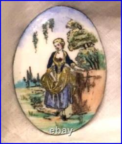 Antique Victorian Enamel Portrait Cameo Hand Painted for Brooch Pendant Pin