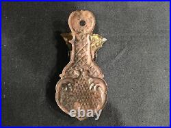 Antique Victorian English Lighter Brass Letter Clip Hand Shaped Black Metal Base