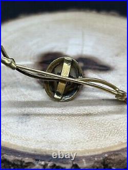 Antique Victorian Era 14k Gold Cameo Brooch Hand Carved Coral/Carnelian
