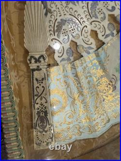 Antique Victorian Era Hand Carved Hand Painted Hand Fan