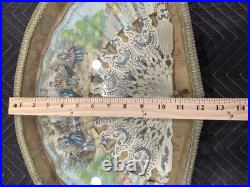 Antique Victorian Era Hand Carved Hand Painted Hand Fan