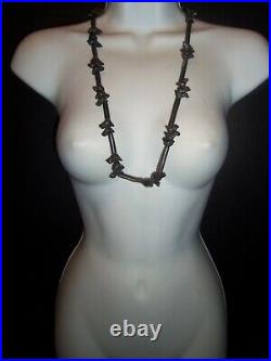 Antique Victorian Fabulous brown black Jet Bird Necklace Hand Made 1 of a kind