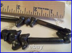 Antique Victorian Fabulous brown black Jet Bird Necklace Hand Made 1 of a kind