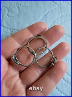 Antique Victorian Fede Gimmel Sterling Silver Interlocking Friendship Ring