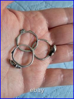 Antique Victorian Fede Gimmel Sterling Silver Interlocking Friendship Ring