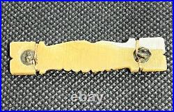 Antique Victorian Fede Mother of Pearl Carved Brooch Pin Shaking Hands