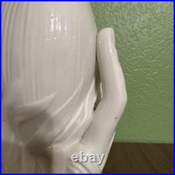 Antique Victorian Figural Hand Holding Vase Parian Ware Bisque, minor damage