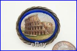 Antique Victorian Finely Hand Crafted Colosseum Rome Micro Mosaic Brooch