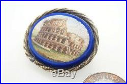 Antique Victorian Finely Hand Crafted Colosseum Rome Micro Mosaic Brooch