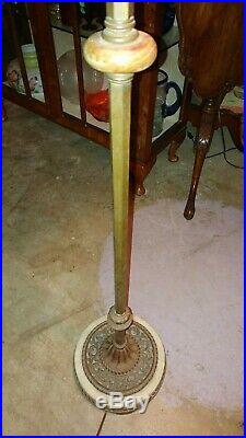 Antique Victorian Floor Lamp Bridge Lamp Hand Made Victorian Shade
