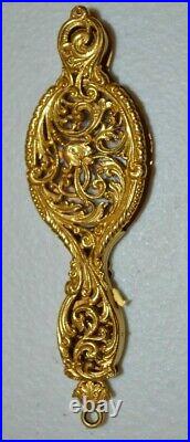 Antique Victorian Folding Lorgnette Opera Glasses 18k Gold Hand Engraved Lovely