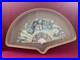 Antique Victorian French Hand Painted Silk & Celluloid Hand Fan Shadow Box